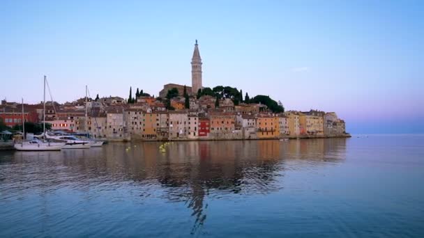 Rovinj, Croatie - Beau paysage urbain Skyline - Séquence, vidéo