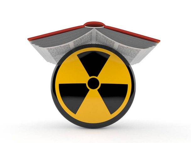 Symbole radioactif sous livre - Photo, image