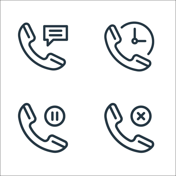 line icons. linear set. quality vector line set such as phone, phone, phone - Vector, Image