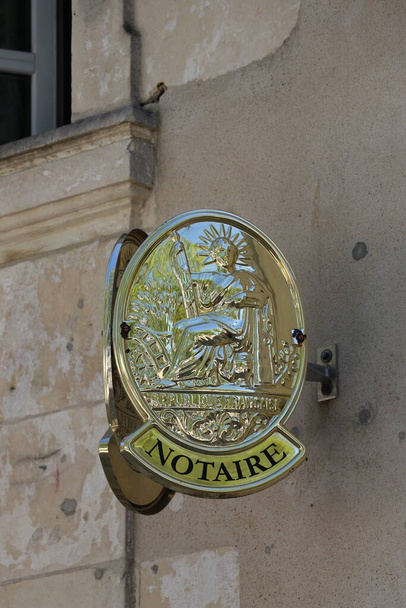 Fransız noterler La Flotte 'ta ofis sembolü. - Fotoğraf, Görsel