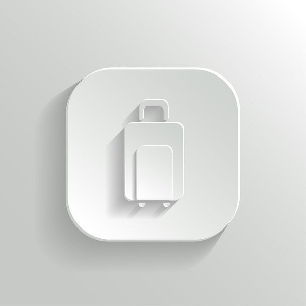 Luggage icon - vector white app button - Vettoriali, immagini