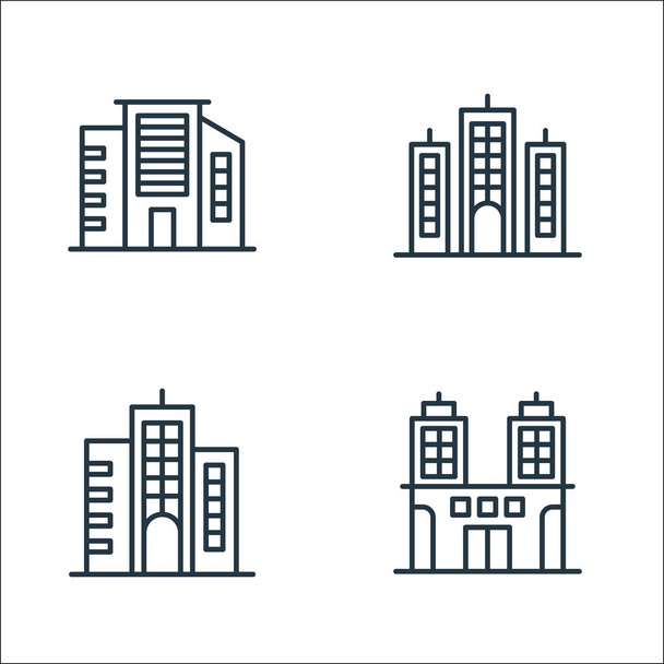 buildings line icons. linear set. quality vector line set such as building, building, building - Vector, Image