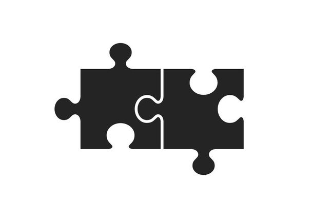 δύο κομμάτια παζλ εικονίδιο. δημιουργικό σύμβολο. απλό στυλ infographic στοιχείο και σύμβολο για το σχεδιασμό ιστοσελίδων - Διάνυσμα, εικόνα