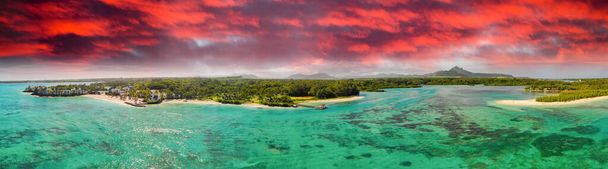 Ostrov Mauricius. Letecký pohled na krásnou krajinu z dronu. - Fotografie, Obrázek