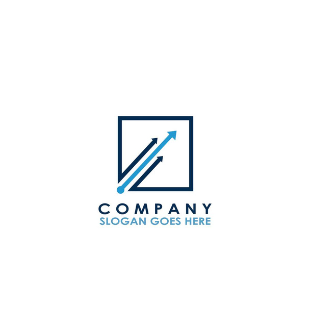 Векторный дизайн логотипа Square Arrow Chart со стрелкой для бизнеса, финансов и фирменного стиля - Вектор,изображение