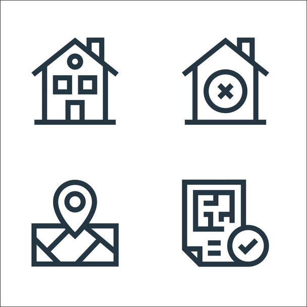 real estate line icons. linear set. quality vector line set such as print, placeholder, discard - Vector, Imagen