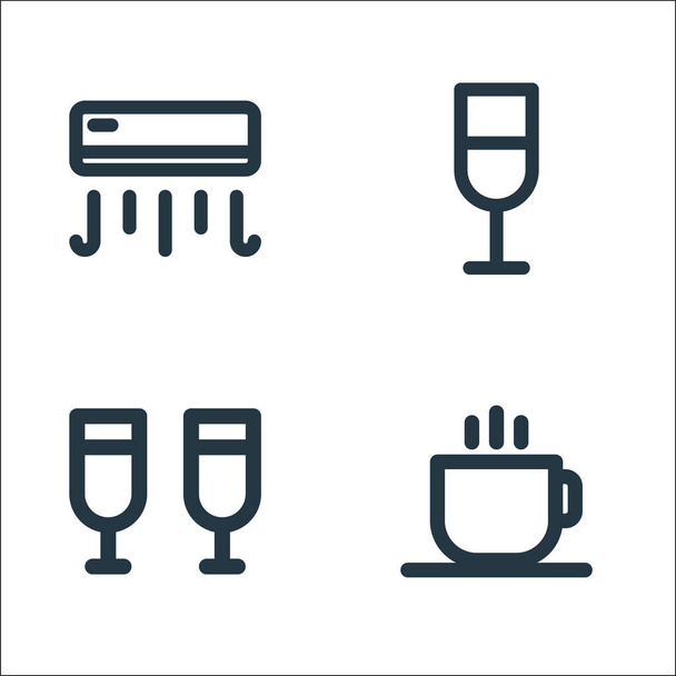 icone della linea di vacanza. set lineare. set di linee vettoriali di qualità come bevanda calda, bevande, bevande - Vettoriali, immagini