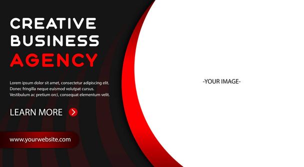 Creatief business agency banner sjabloon ontwerp met rode gradien lijnen. Kan gebruikt worden voor flyer, brochure, poster, advertenties. - Foto, afbeelding