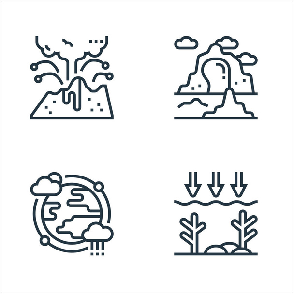 climate change line icons. linear set. quality vector line set such as ocean, atmosphere, glacier - Vector, Image