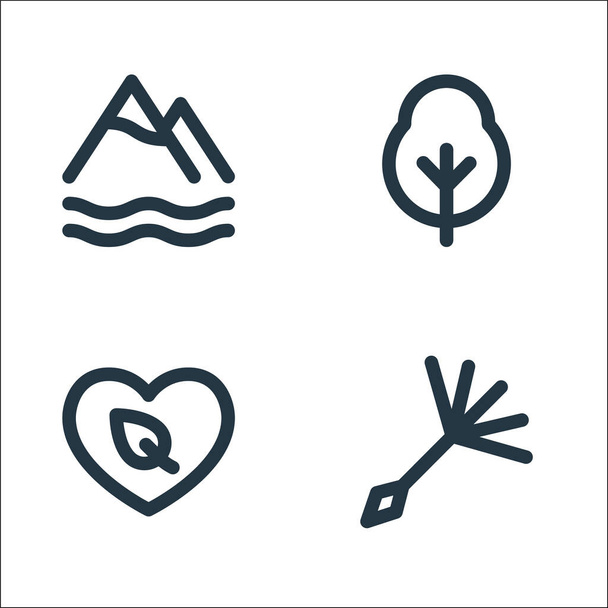 nature line icons. linear set. quality vector line set such as dandelion, eco friendly, tree - Vektori, kuva