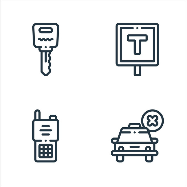 icone della linea di servizio taxi. set lineare. set di linee vettoriali di qualità come annullato, walkie talkie, fermata taxi - Vettoriali, immagini