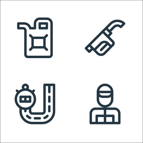auto racing line icons. linear set. quality vector line set such as racer, race track, gas pump - Vector, Image