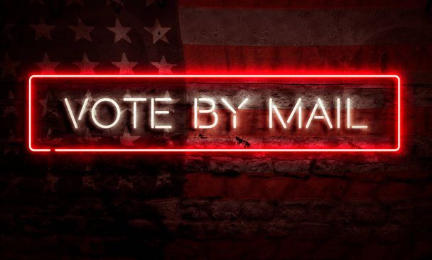 Szavazás postai úton Grafikai művészet konceptuális politikai téma vita Választás 2020 - Fotó, kép