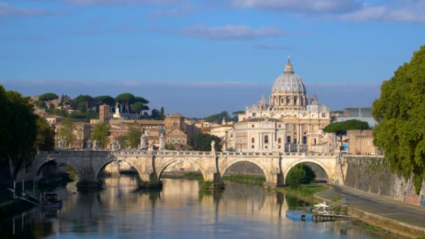 Rzym Skyline z Bazyliką św. Piotra w Watykanie - Materiał filmowy, wideo