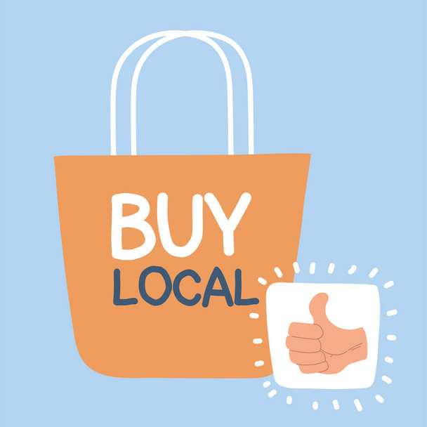 comprar local, apoyar a los negocios locales - Vector, imagen