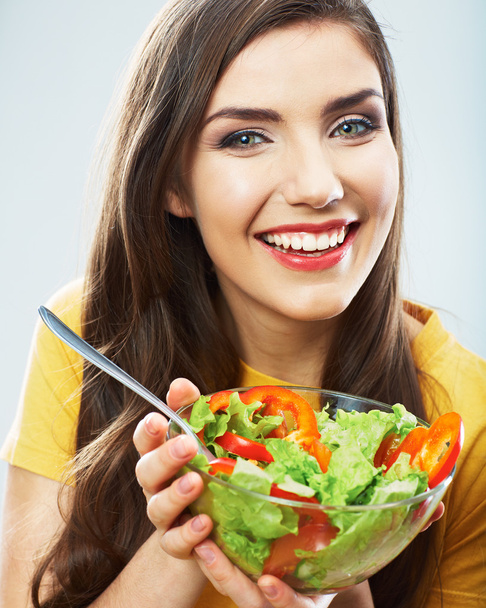 Woman with salad - Foto, Imagem