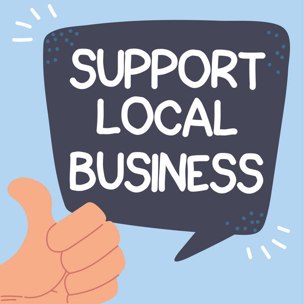 κατάστημα τοπικό, υποστήριξη των τοπικών επιχειρήσεων - Διάνυσμα, εικόνα