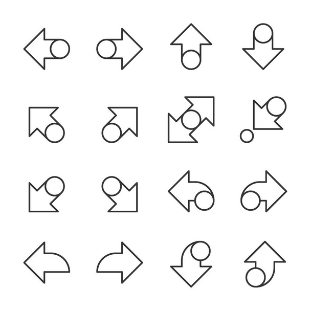 Arrows icons set cursor modern simple arrows vector illustration - Vetor, Imagem