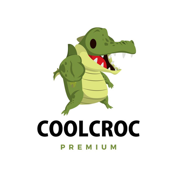 krokodyl uderzenie się maskotka znak logo wektor ikona ilustracja - Wektor, obraz