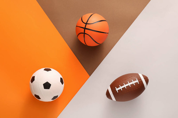 スポーツボールの色の背景 - 写真・画像