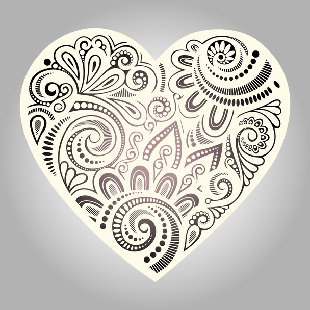 Vintage Card with Heart. - Vector, Image