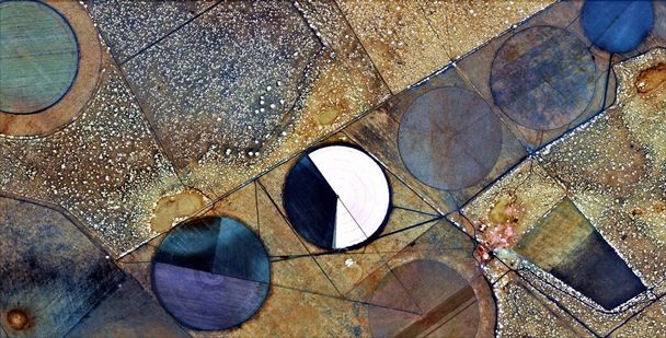 kleuterschool, abstracte fotografie van de woestijnen van Afrika vanuit de lucht, luchtfoto 's van woestijnlandschappen, Genre: Abstract Naturalisme, van abstract tot figuratief, hedendaagse foto, stockfoto, - Foto, afbeelding