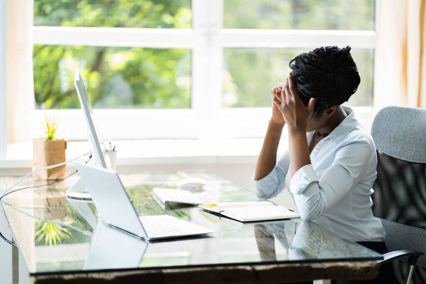 African Business Woman Tired And Upset With Head Ache - Photo, image