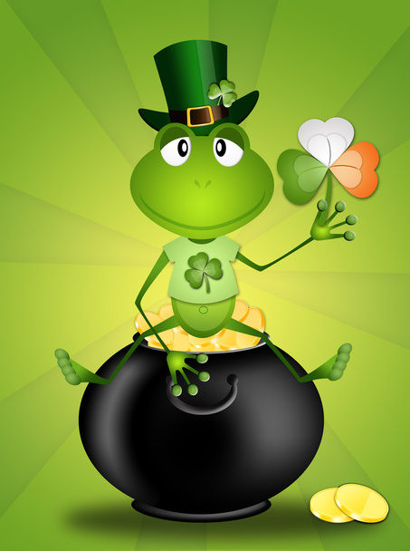 sammakko on potin kanssa rahaa Pyhän Patrickin päivä
 - Valokuva, kuva