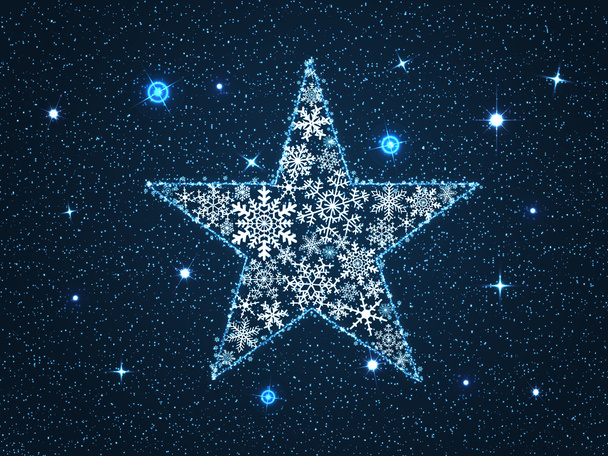 hópelyhek, karácsonyi csillag - Fotó, kép