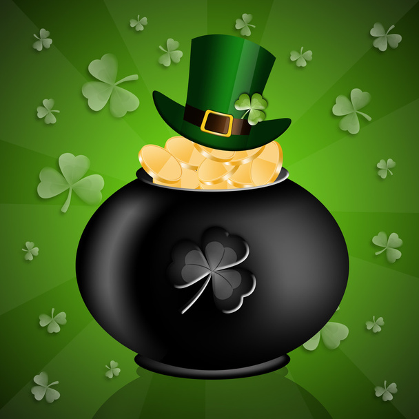 Pot with money in St Patrick's Day - Photo, Image