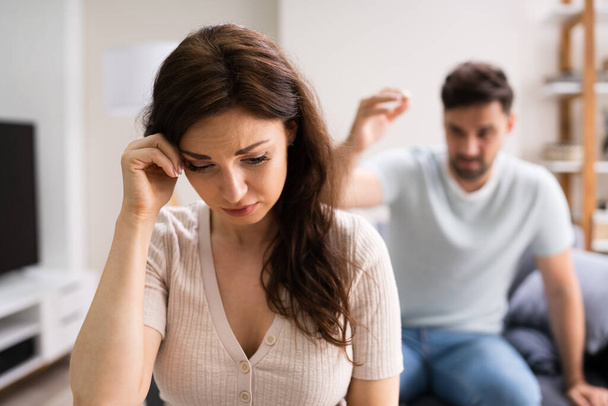 Unhappy Stressed Couple Family Arguing Having Quarrel - Foto, immagini