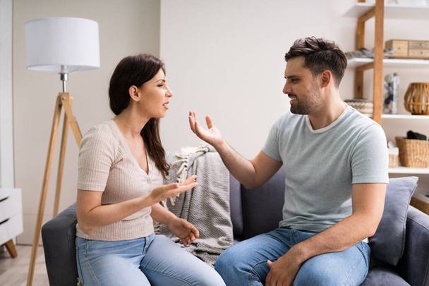Sad Couple Infidelity Problems. Woman Dispute And Arguing - Foto, immagini