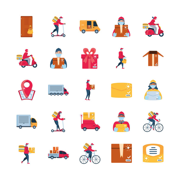 ensemble d'icônes livraison et transport marchandises - Vecteur, image