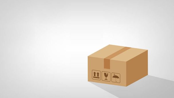 κιβώτια 3d σε γκρι πανό φόντου για κενό διάστημα αντιγράφων, κιβώτιο καφέ επίπεδη στυλ, κουτιά δεμάτων από χαρτόνι, φορτίο συσκευασίας, ισομετρική κουτιά καφέ, κουτί συσκευασίας καφέ εικονίδιο, κουτί από χαρτόνι σύμβολο - Διάνυσμα, εικόνα