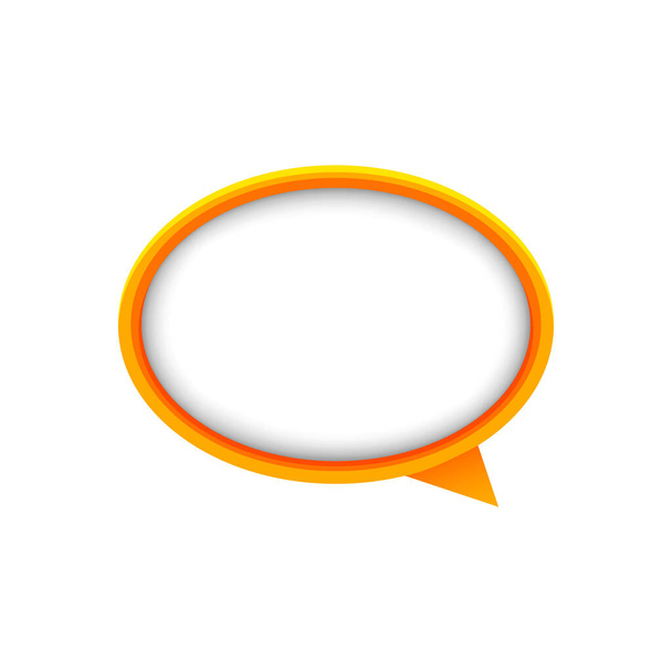 речевой пузырь оранжевый эллипс изолирован на белом, пузырь чата знак для иконки говорить или говорить, воздушный шар речи для копирования текста пространства сообщения, символ диалогового окна чата, современный пузырь речи, концепция разговора - Вектор,изображение