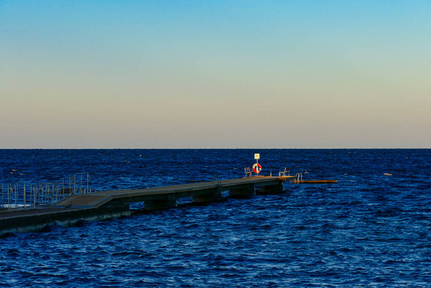 Morby Langa, Oland, Sweden  A swimming dock and pier in the Baltic Sea. - Photo, Image