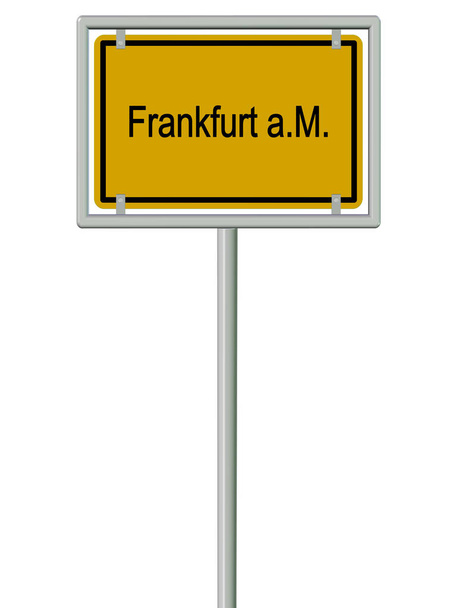 Signo de la ciudad Frankfurt a.M. sobre fondo blanco, ilustración - Foto, imagen