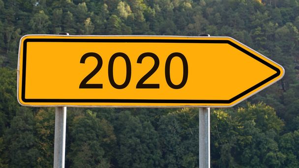 пост к 2020 году, знак улицы - Фото, изображение