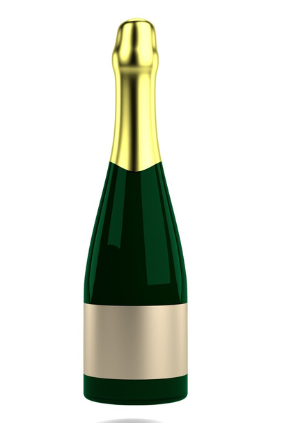Realistic 3d render of champagne bottle - Photo, image