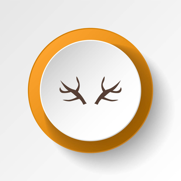 Raindeer horn color icon. Elements of winter wonderland multi colored icons. Premium quality graphic design icon on white background - Vector, Image