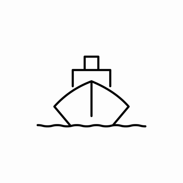Περίγραμμα εικονίδιο σκάφους.Εικόνα διάνυσμα πλοίου. Σύμβολο για το διαδίκτυο και το κινητό - Διάνυσμα, εικόνα