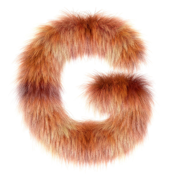 3d Fox мультфильм смешная креативная меховая буква G - Фото, изображение
