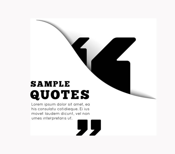Quote blank template on white background. Vector illustration - Vettoriali, immagini