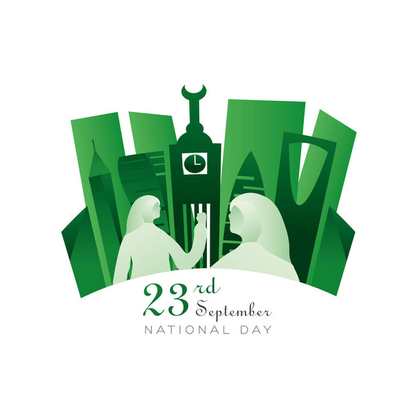 la festa nazionale del Regno dell'Arabia Saudita, si celebra il 23 settembre - Vettoriali, immagini