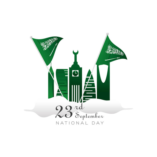 η εθνική εορτή του Βασιλείου της Σαουδικής Αραβίας, γιορτάζεται στις 23 Σεπτεμβρίου - Διάνυσμα, εικόνα
