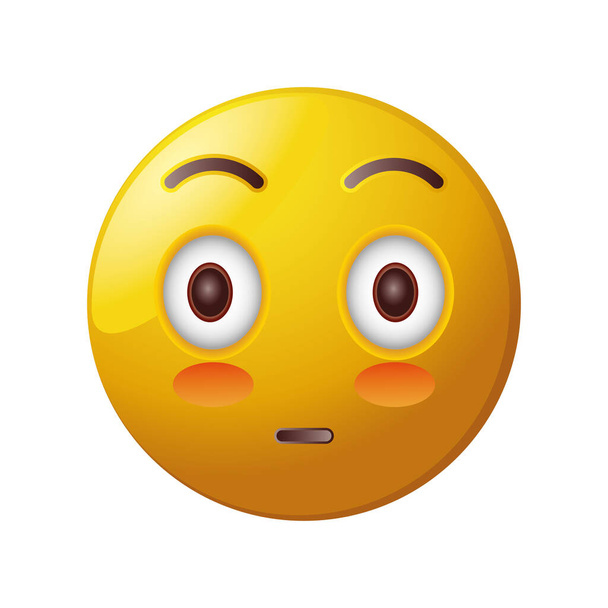 surprised emoticon in white background - Vector, Image