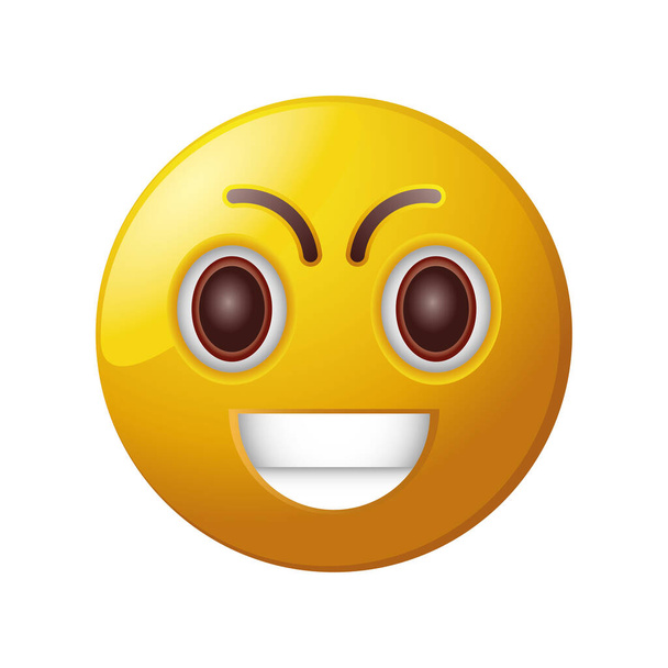 angry emoticon in white background - Vector, Image