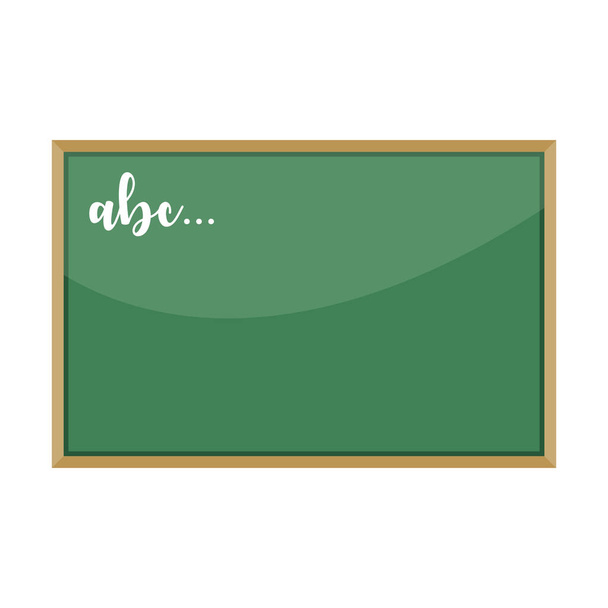 Cartoon green school chalkboard, vector illustration - Vector, Image