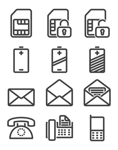 Set phone icon - Vector, Image
