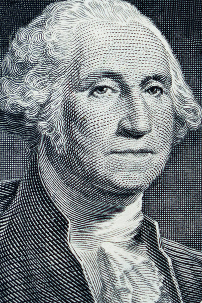 George Washingtonin muotokuva yhdellä dollarilla liiketoiminnan, vaurauden ja voiton symbolina. - Valokuva, kuva